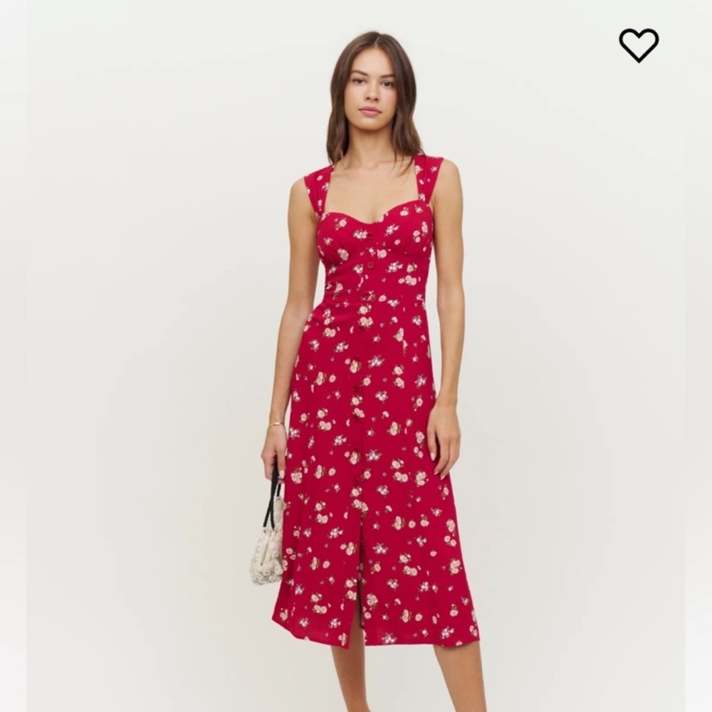 NWT Reformation Tayler Dress in Cassia size 12 Large Red Floral